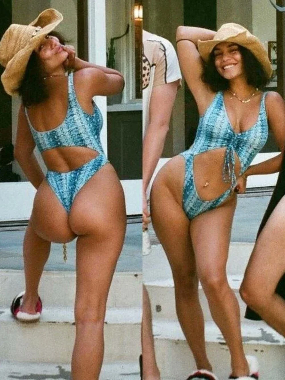 Frankie's Bikinis Emma Cheeky High Leg One Piece Swimsuit